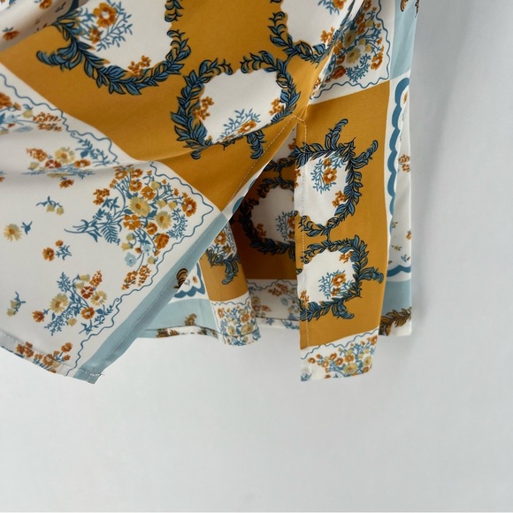 Joie Silky Chiffon Multicolor Handkerchief Print V Neck‎ Tank Top - Picture 4 of 10